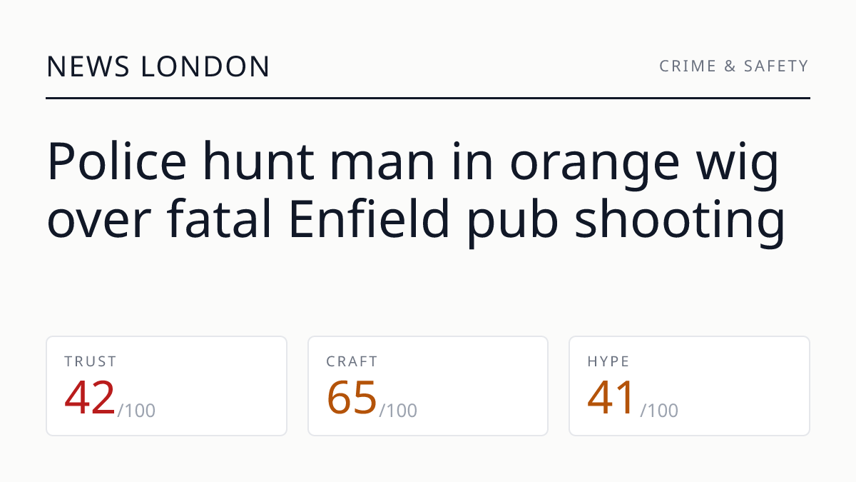 Police hunt man in orange wig over fatal Enfield pub shooting
