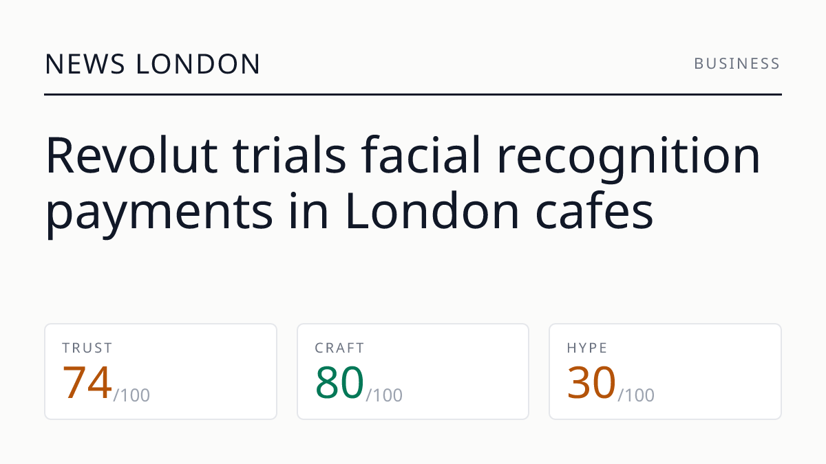 Revolut trials facial recognition payments in London cafes