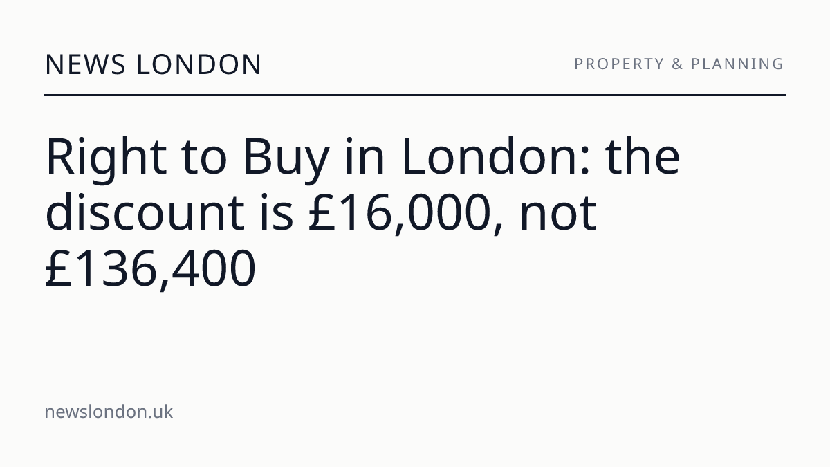Right to Buy in London: the discount is £16,000, not £136,400