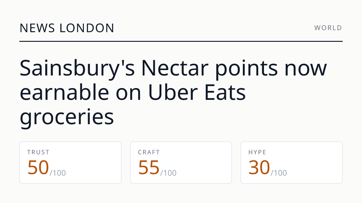 Sainsbury's Nectar points now earnable on Uber Eats groceries