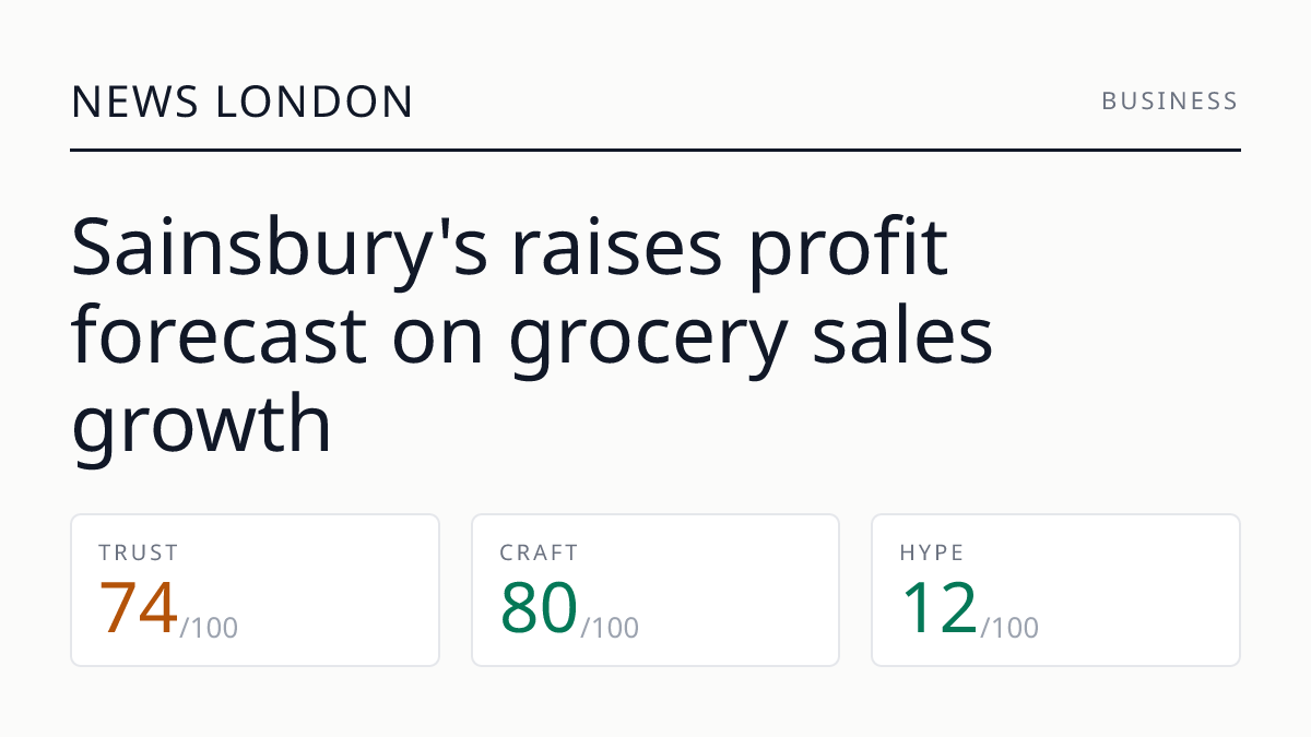 Sainsbury's raises profit forecast on grocery sales growth