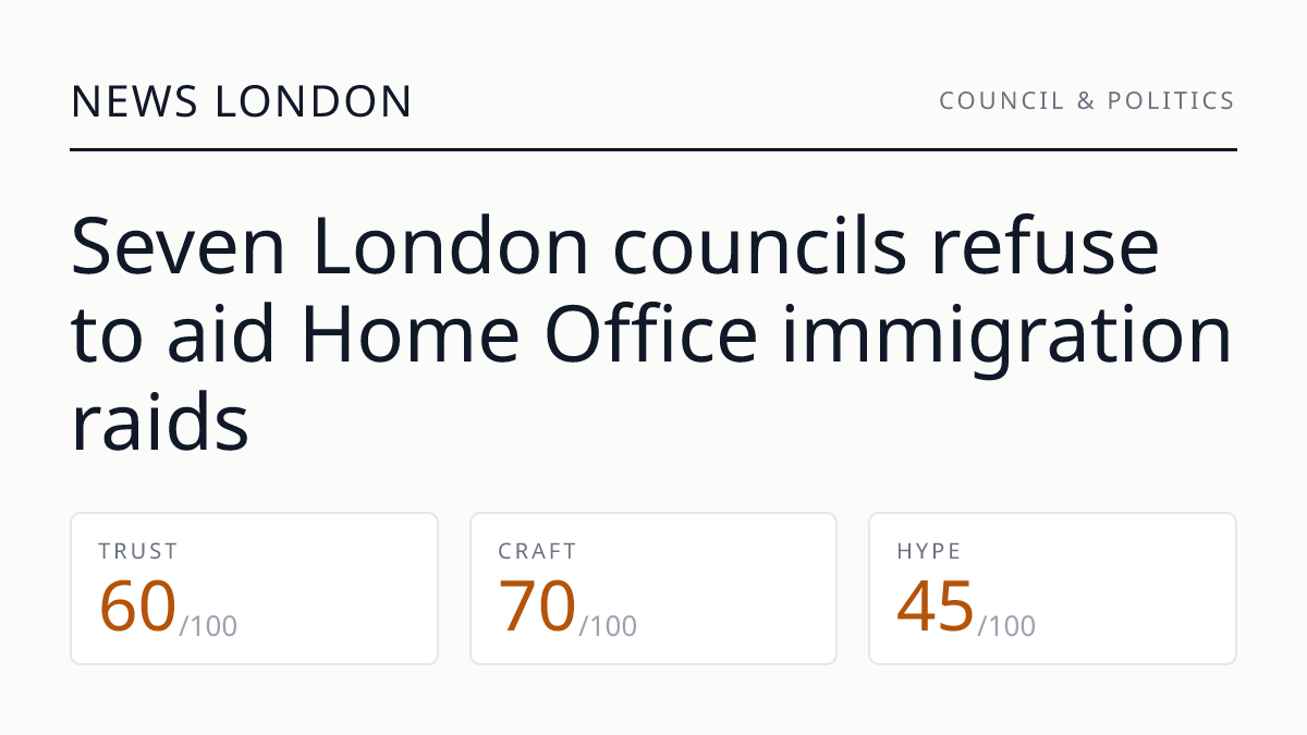Seven London councils refuse to aid Home Office immigration raids