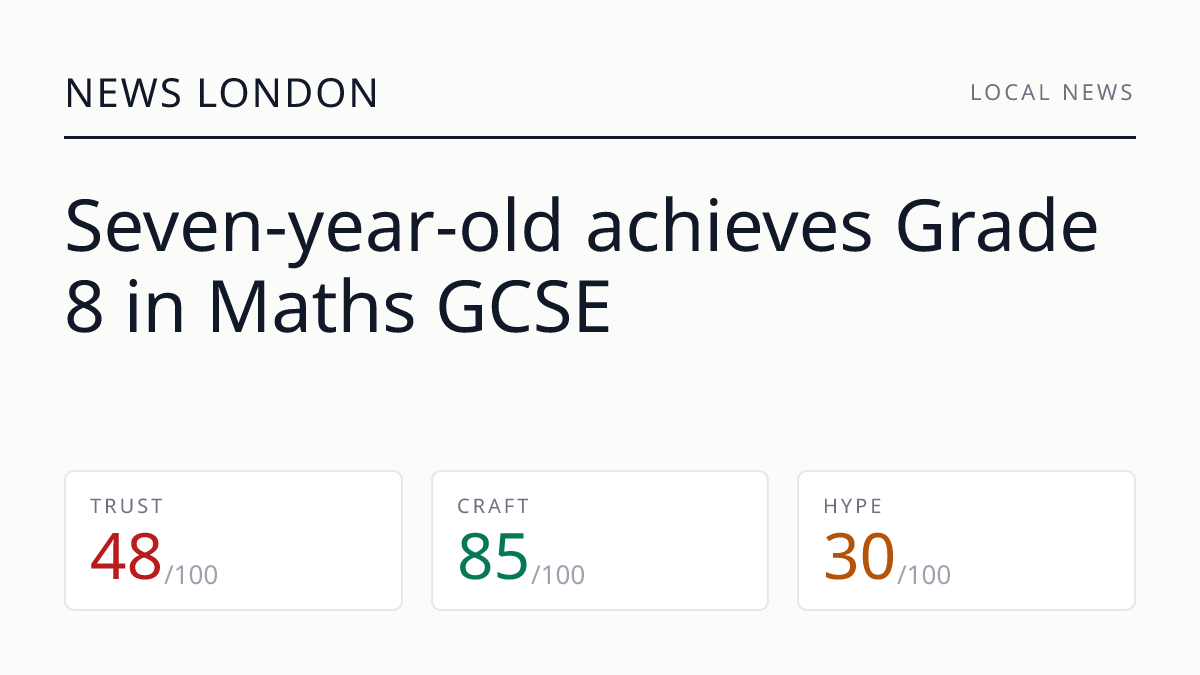 Seven-year-old achieves Grade 8 in Maths GCSE