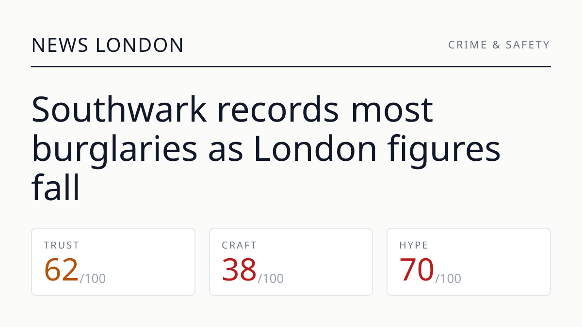 Southwark records most burglaries as London figures fall