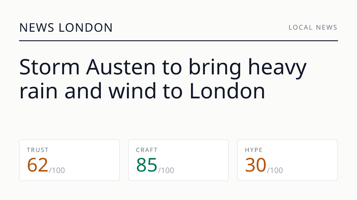 Storm Austen to bring heavy rain and wind to London