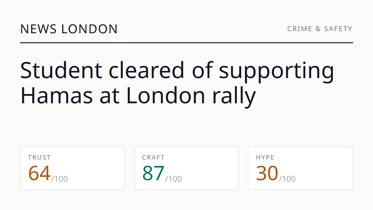 Student cleared of supporting Hamas at London rally