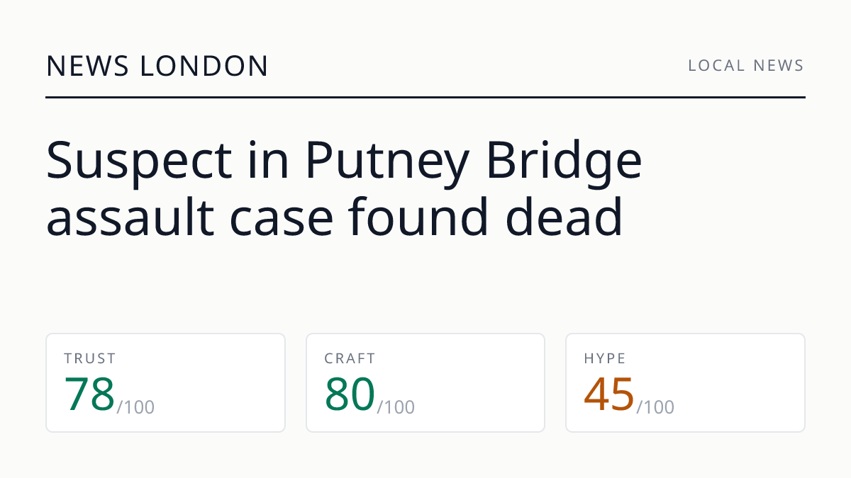 Suspect in Putney Bridge assault case found dead