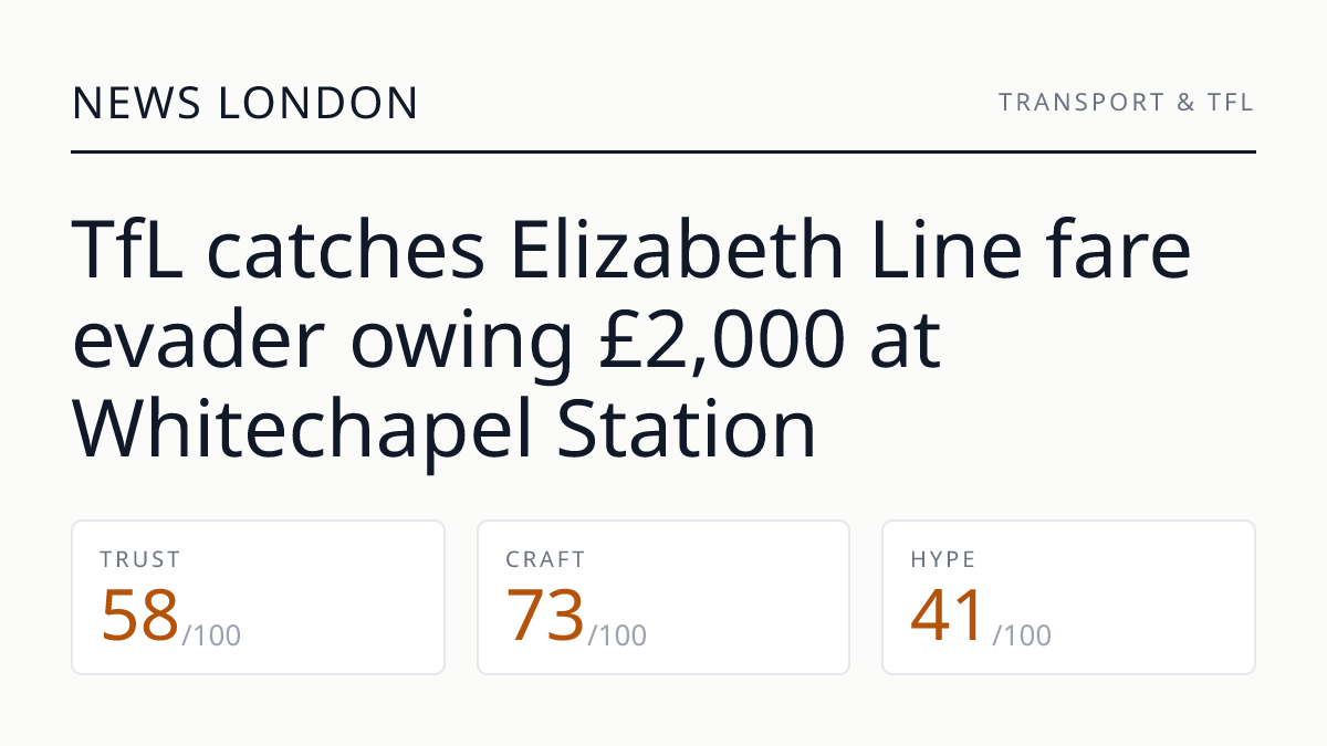TfL catches Elizabeth Line fare evader owing £2,000 at Whitechapel Station
