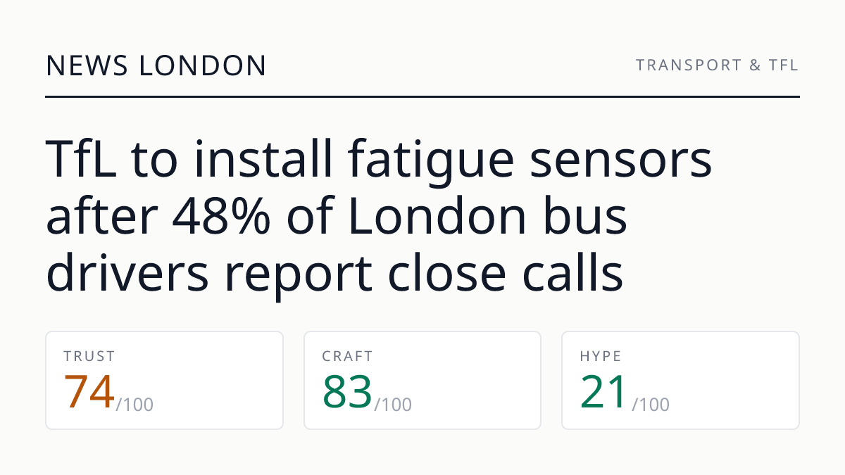 TfL to install fatigue sensors after 48% of London bus drivers report close calls