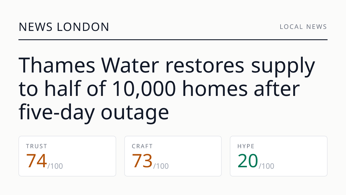 Thames Water restores supply to half of 10,000 homes after five-day outage