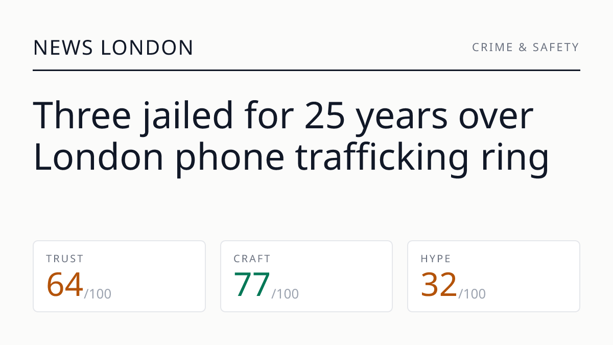 Three jailed for 25 years over London phone trafficking ring