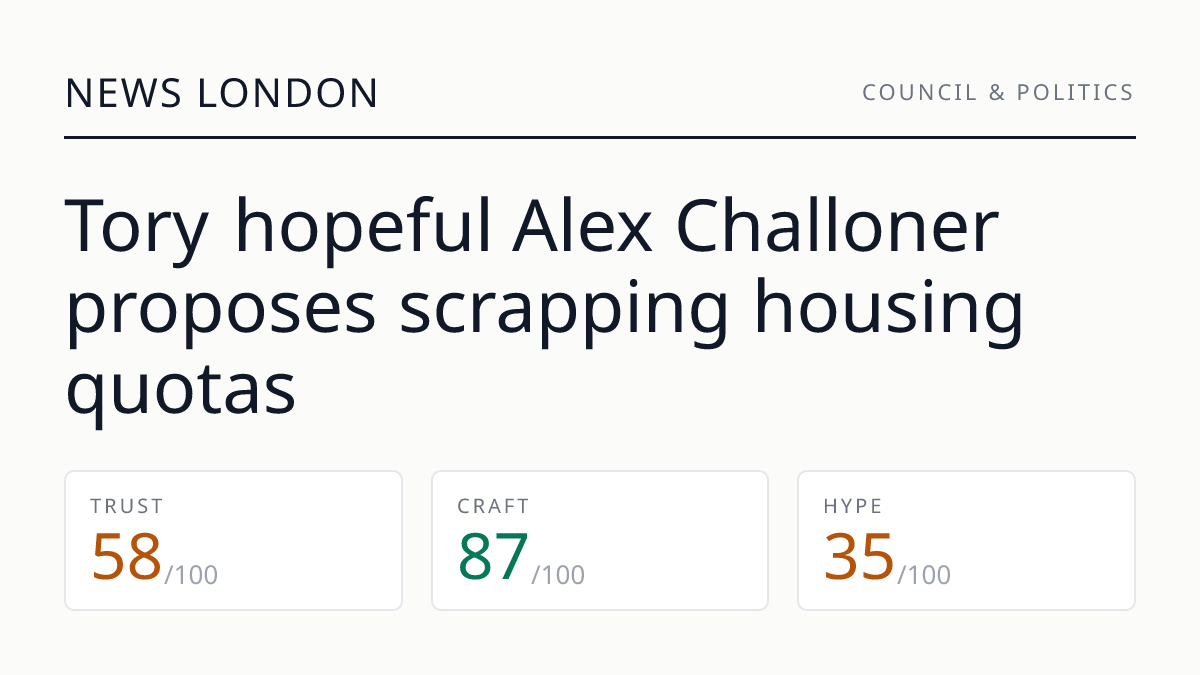 Tory hopeful Alex Challoner proposes scrapping housing quotas