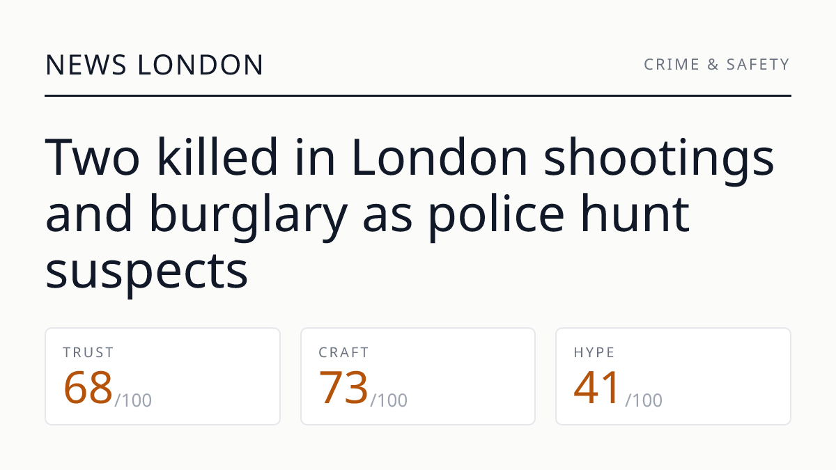 Two killed in London shootings and burglary as police hunt suspects