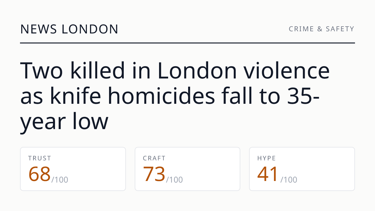 Two killed in London violence as knife homicides fall to 35-year low