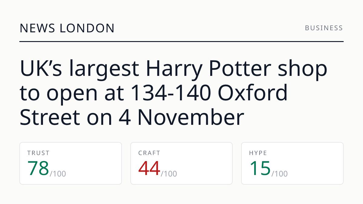 UK’s largest Harry Potter shop to open at 134-140 Oxford Street on 4 November