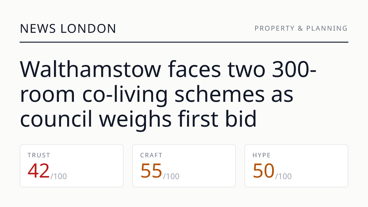 Walthamstow faces two 300-room co-living schemes as council weighs first bid