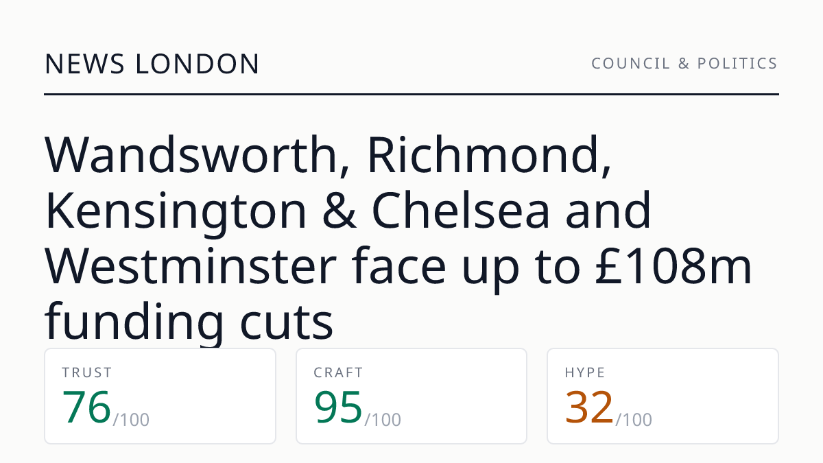 Wandsworth, Richmond, Kensington & Chelsea and Westminster face up to £108m funding cuts