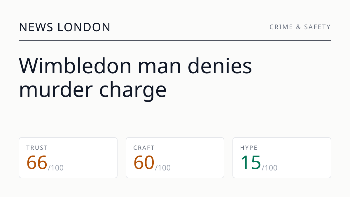 Wimbledon man denies murder charge