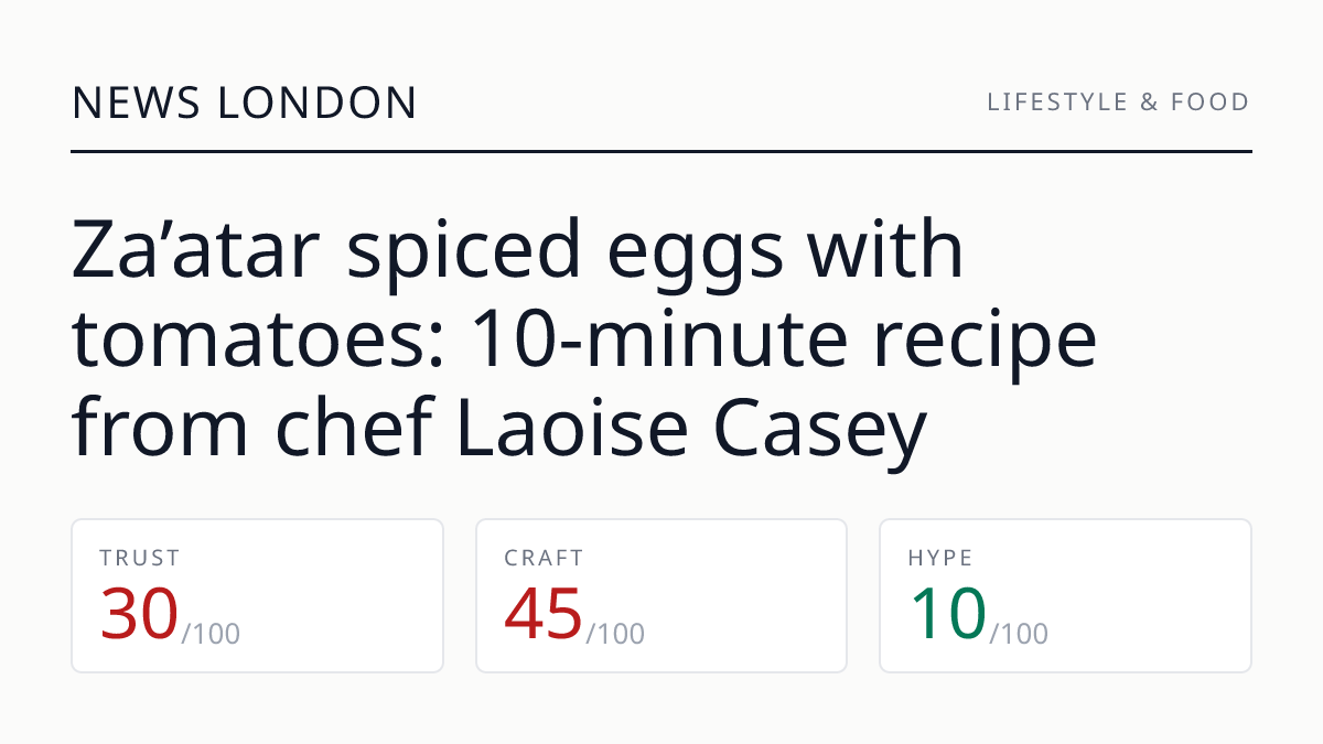 Za’atar spiced eggs with tomatoes: 10-minute recipe from chef Laoise Casey